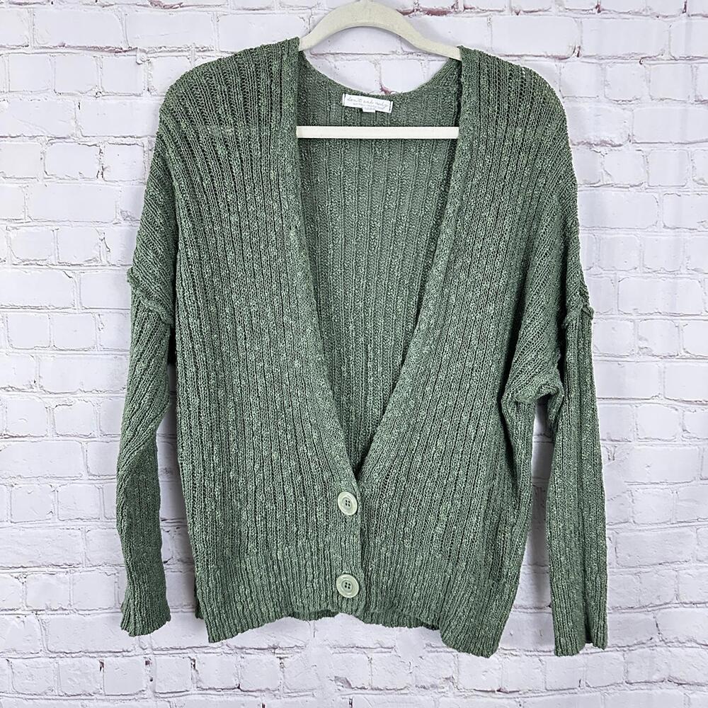 Women's Green Cardigan Sweater